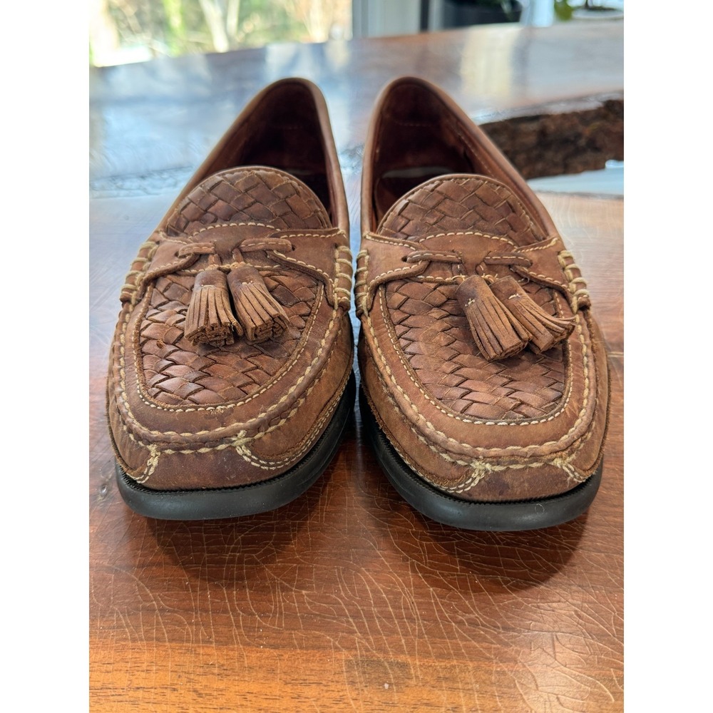 Vintage Retro Johnston & Murphy Tassel Loafers‎ Woven Leather Men's 10.5 M Y2K